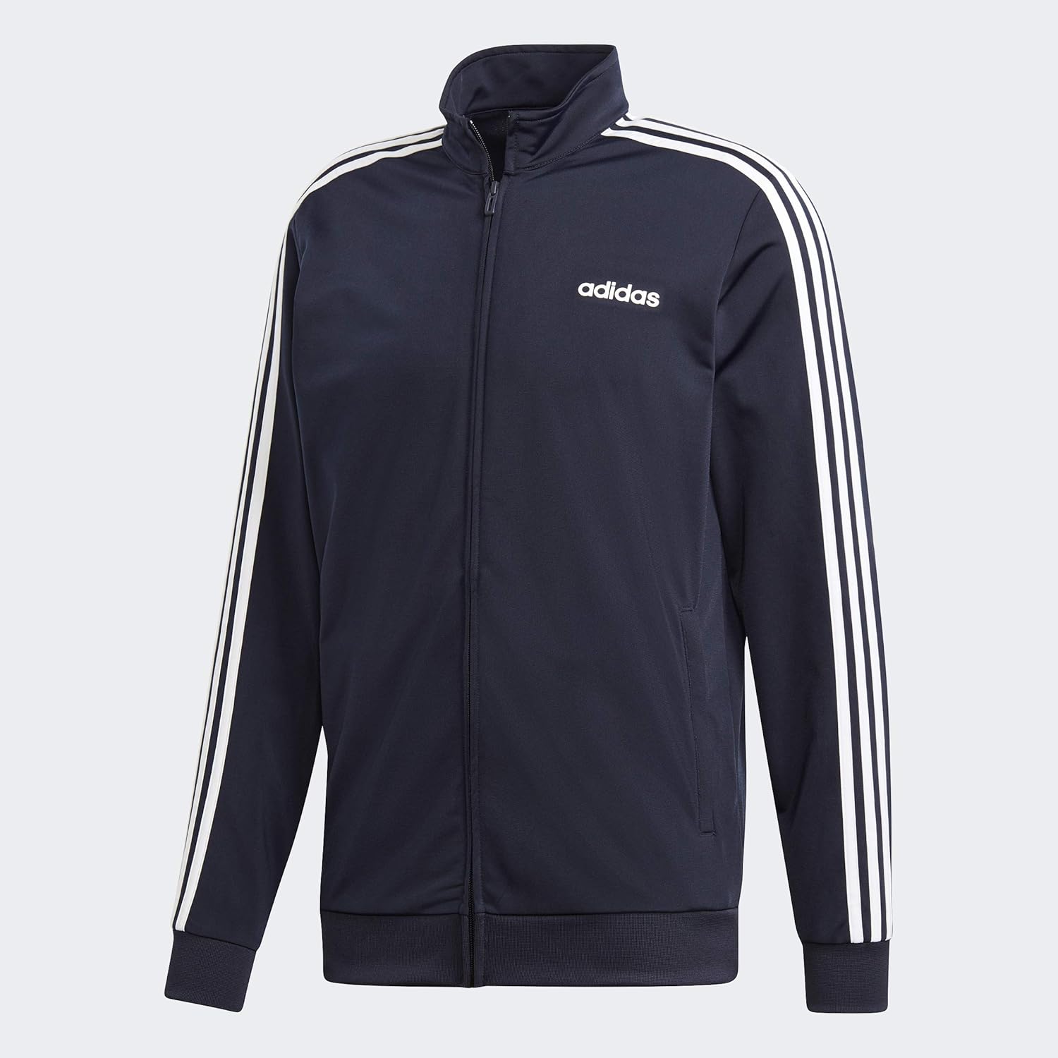 adidas Essentials Men's 3-Stripes Tricot Track Jacket, Legend Ink
